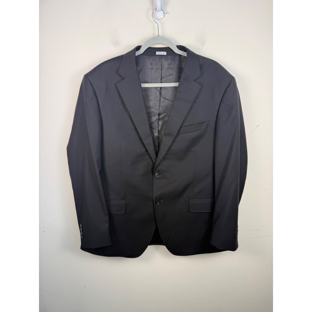 Peter Millar Mens 2 Piece Wool Suit Black 46R Blazer 42x28 Pants